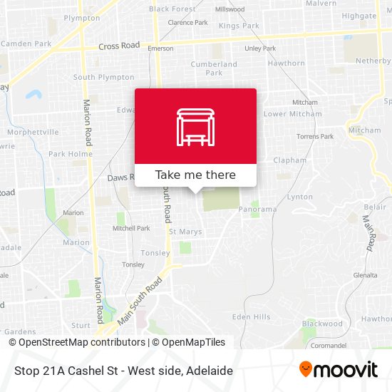 Stop 21A Cashel St - West side map