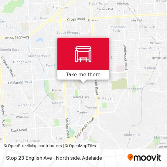Stop 23 English Ave - North side map