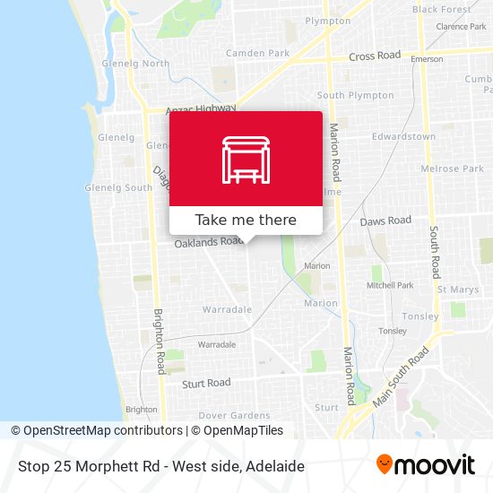 Stop 25 Morphett Rd - West side map