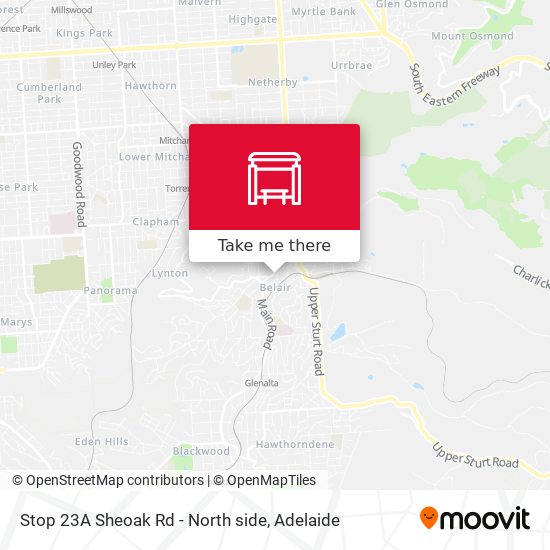 Stop 23A Sheoak Rd - North side map