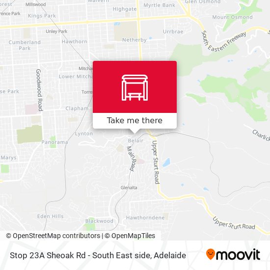 Stop 23A Sheoak Rd - South East side map