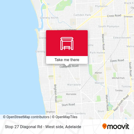 Mapa Stop 27 Diagonal Rd - West side