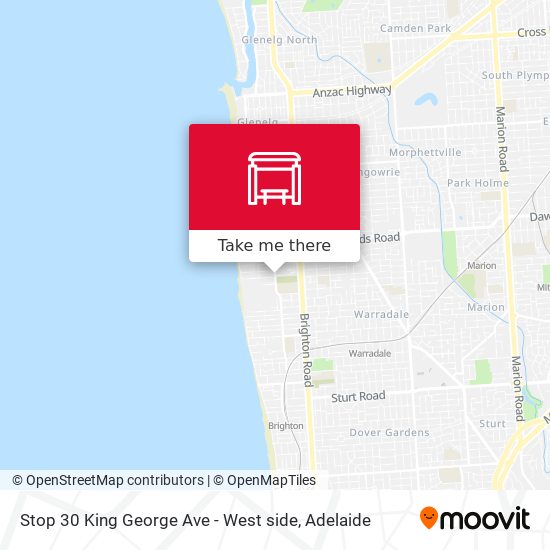 Stop 30 King George Ave - West side map