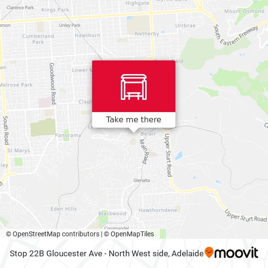 Stop 22B Gloucester Ave - North West side map