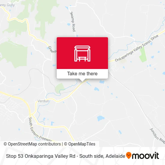 Mapa Stop 53 Onkaparinga Valley Rd - South side