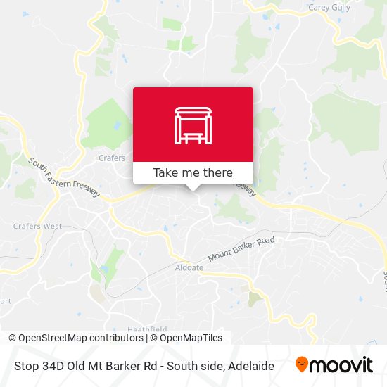 Stop 34D Old Mt Barker Rd - South side map