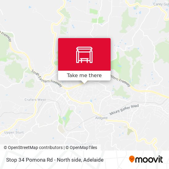 Stop 34 Pomona Rd - North side map