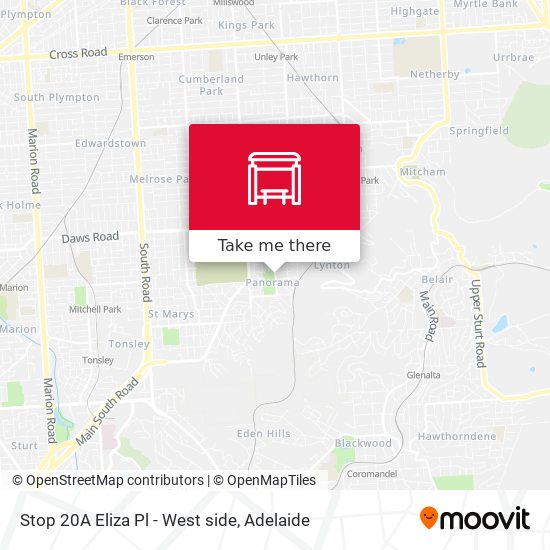 Stop 20A Eliza Pl - West side map