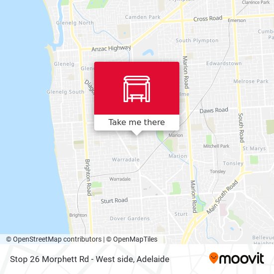 Stop 26 Morphett Rd - West side map