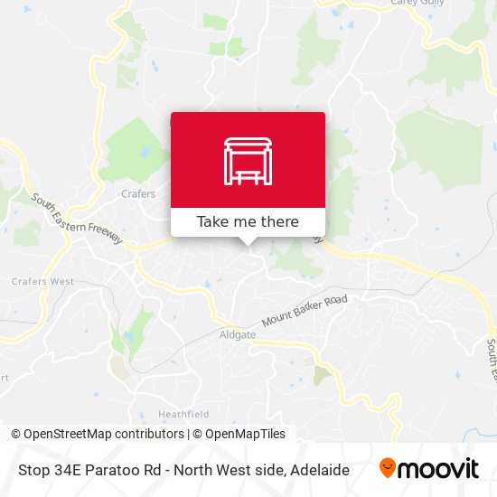Stop 34E Paratoo Rd - North West side map