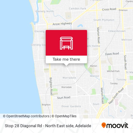 Stop 28 Diagonal Rd - North East side map