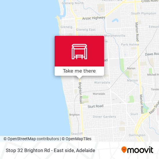 Stop 32 Brighton Rd - East side map