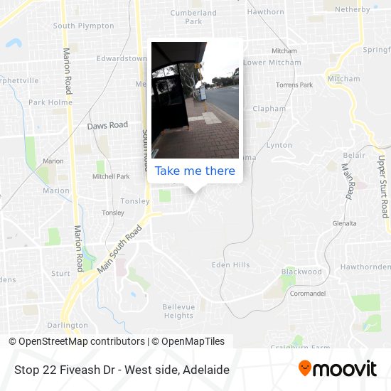 Stop 22 Fiveash Dr - West side map
