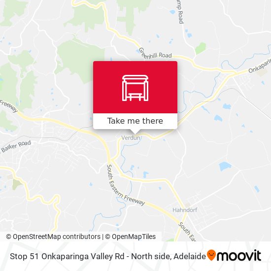Stop 51 Onkaparinga Valley Rd - North side map