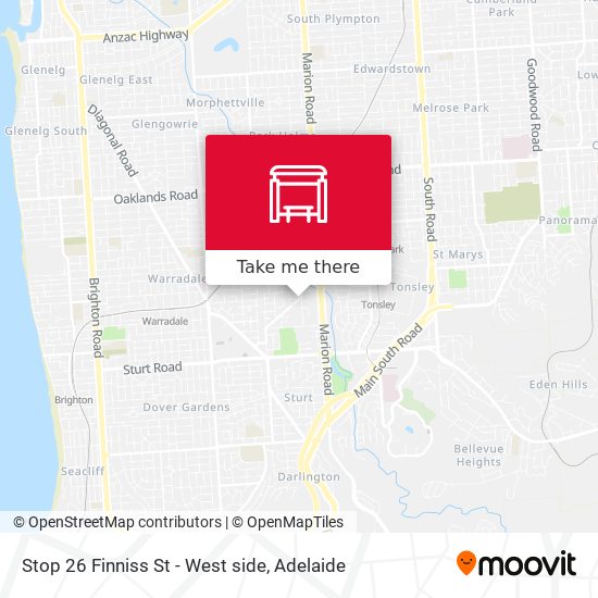 Stop 26 Finniss St - West side map