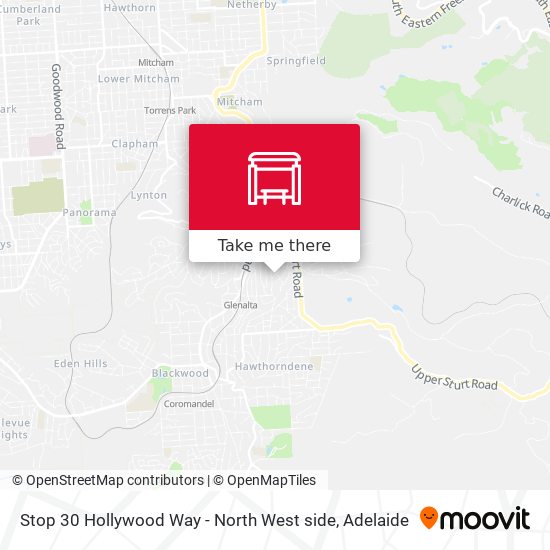 Stop 30 Hollywood Way - North West side map