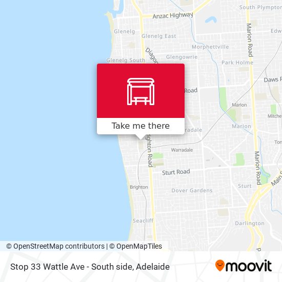 Stop 33 Wattle Ave - South side map