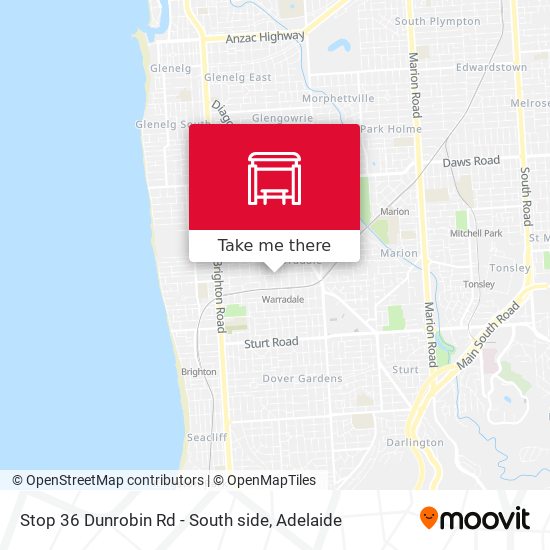 Stop 36 Dunrobin Rd - South side map