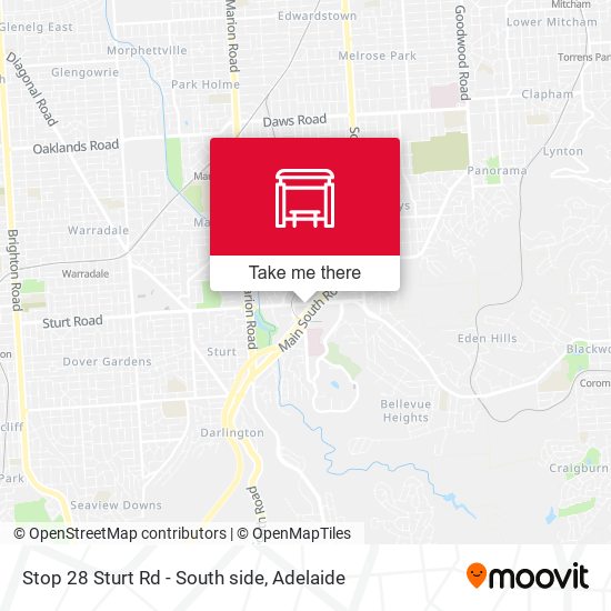 Stop 27 Sturt Rd - South side map