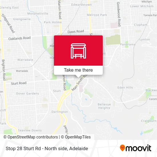 Stop 28 Sturt Rd - North side map