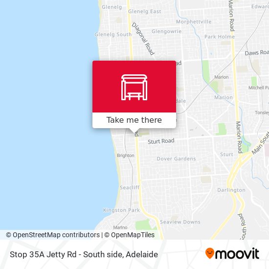 Stop 35A Jetty Rd - South side map