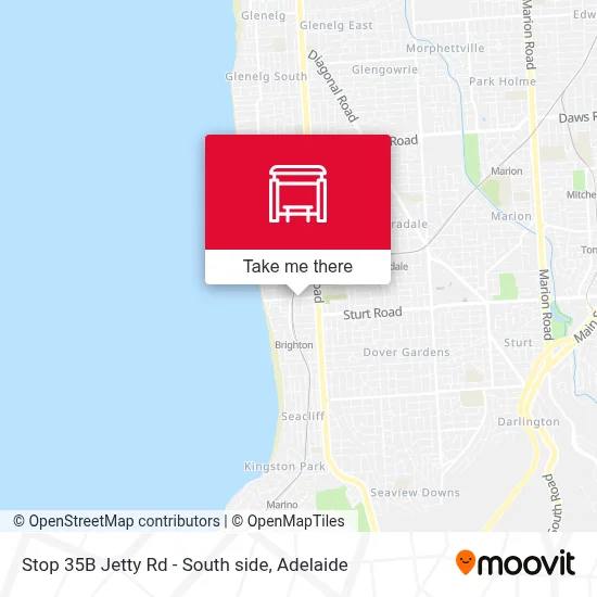 Mapa Stop 35B Jetty Rd - South side