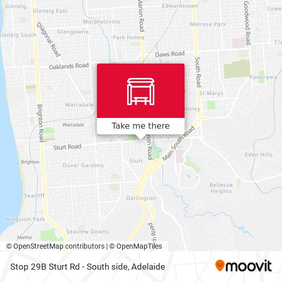 Stop 29B Sturt Rd - South side map