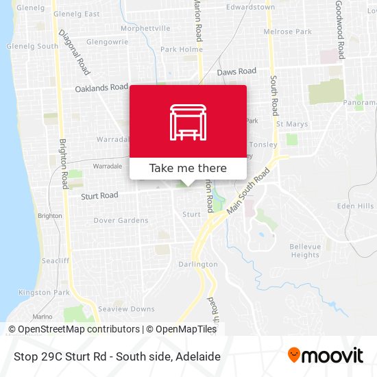 Mapa Stop 29C Sturt Rd - South side