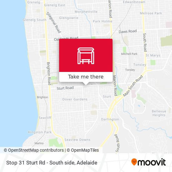 Stop 31 Sturt Rd - South side map