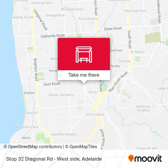 Mapa Stop 32 Diagonal Rd - West side