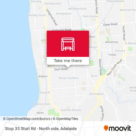 Stop 33 Sturt Rd - North side map