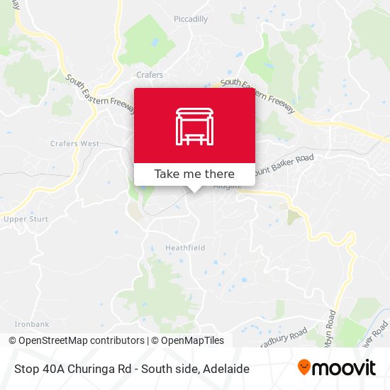 Stop 40A Churinga Rd - South side map