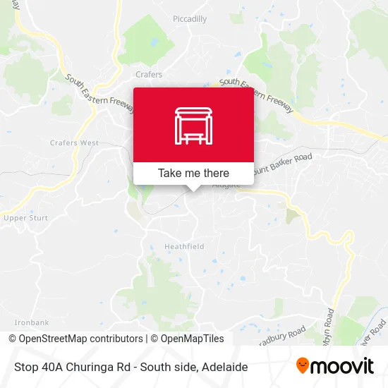 Mapa Stop 40A Churinga Rd - South side