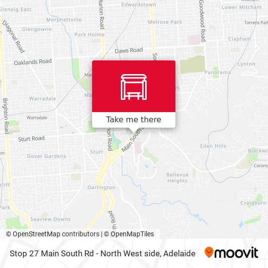 Mapa Stop 27 Main South Rd - North West side