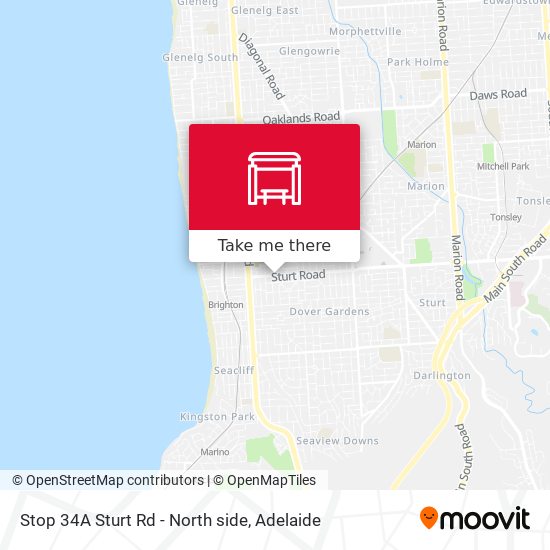 Stop 34A Sturt Rd - North side map