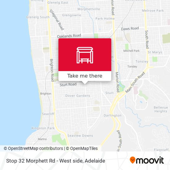 Stop 32 Morphett Rd - West side map