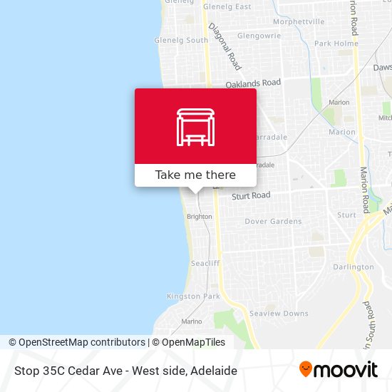 Stop 35C Cedar Ave - West side map