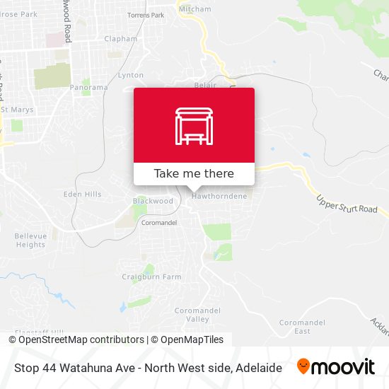 Stop 44 Watahuna Ave - North West side map