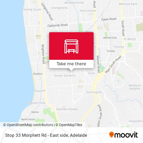 Stop 33 Morphett Rd - East side map