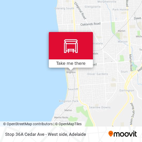 Mapa Stop 36A Cedar Ave - West side