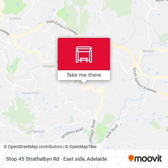 Stop 45 Strathalbyn Rd - East side map