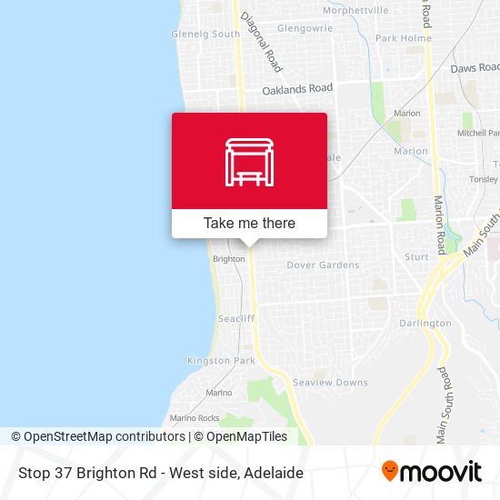 Stop 37 Brighton Rd - West side map