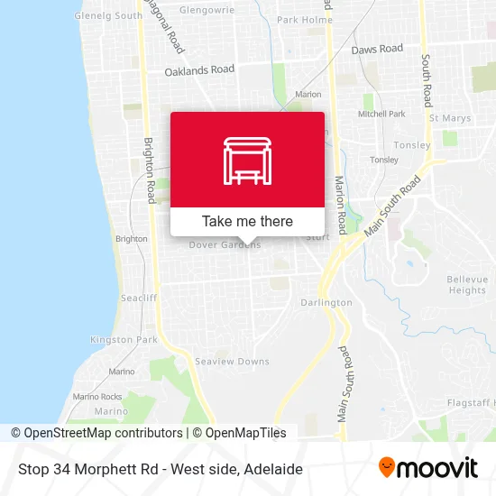Mapa Stop 34 Morphett Rd - West side