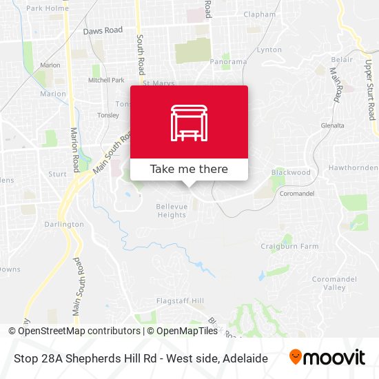 Stop 28A Shepherds Hill Rd - West side map