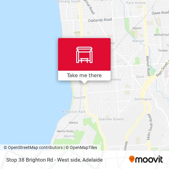 Stop 38 Brighton Rd - West side map