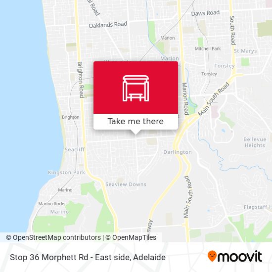 Stop 36 Morphett Rd - East side map