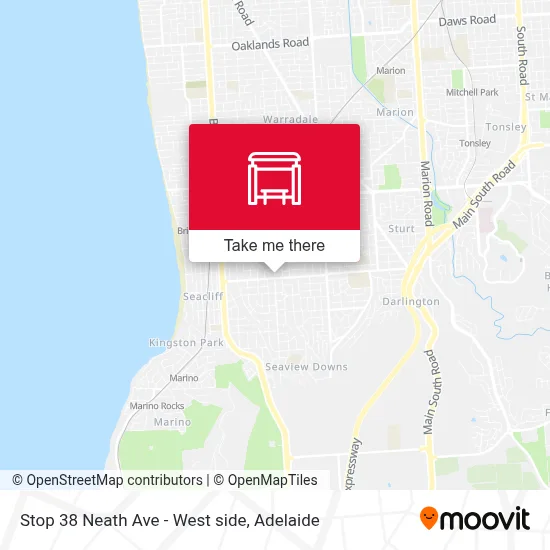 Mapa Stop 38 Neath Ave - West side