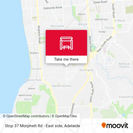 Mapa Stop 37 Morphett Rd - East side