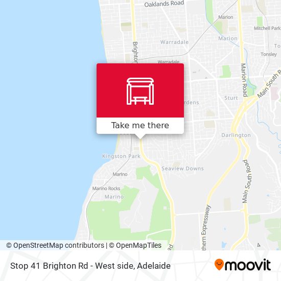 Stop 41 Brighton Rd - West side map