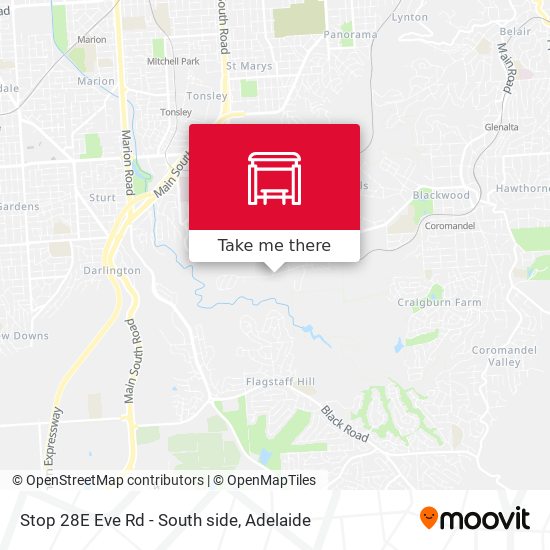 Stop 28E Eve Rd - South side map
